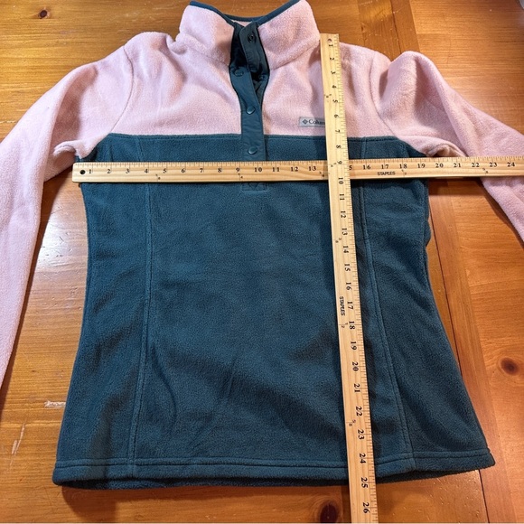 Columbia Two-Tone Pink and Teal Fleece Pullover - Picture 3 of 7